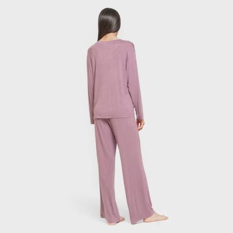 Pijama largo viscosa mujer liso