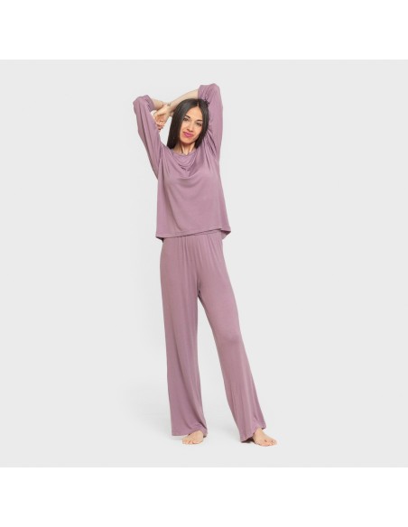 Pijama largo viscosa mujer liso Pijama largo viscosa mujer liso