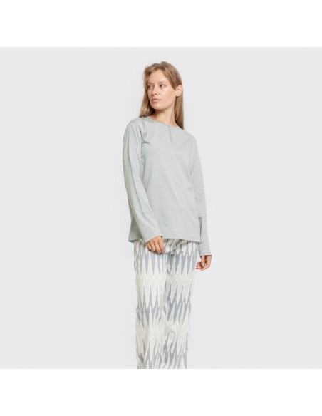 Pijama largo algodón Lalita agua marina