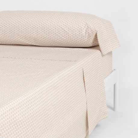 Juego de sábanas algodón percal Dune topo