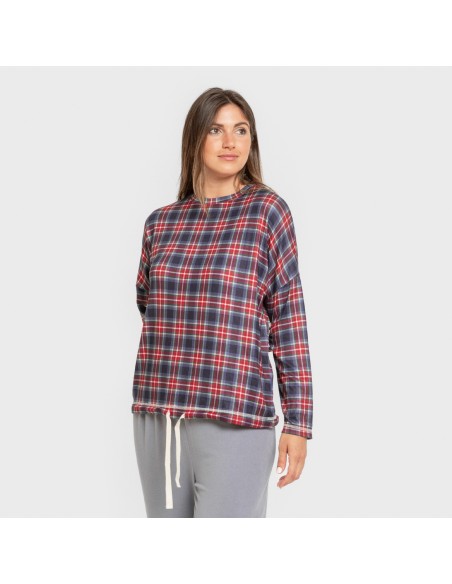 Pijama largo Secret mujer Cuadro Tuc indigo