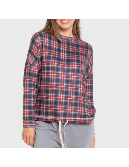 Pijama largo Secret mujer Cuadro Tuc indigo