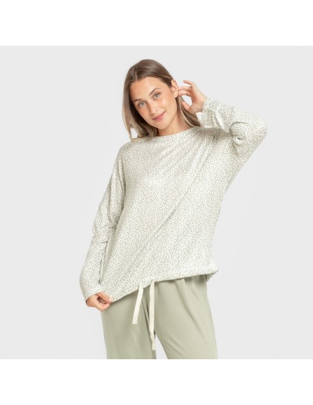 Pijama largo Secret mujer Veleta verde