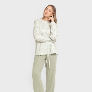 Pijama largo Secret mujer Veleta verde 2