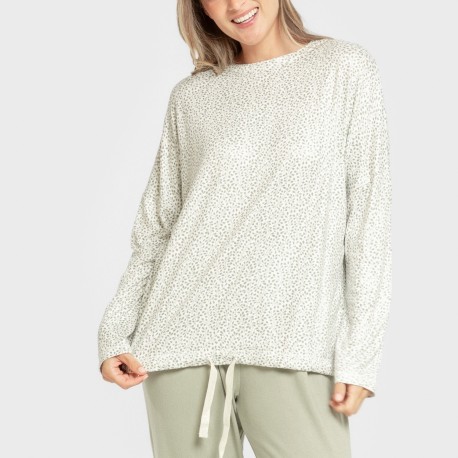 Pijama largo Secret mujer Veleta verde