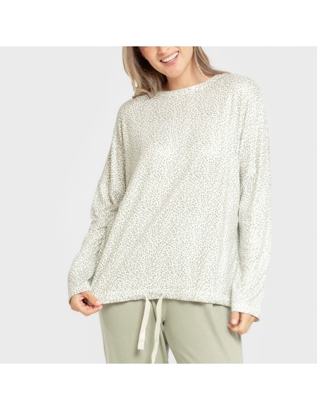 Pijama largo Secret mujer Veleta verde