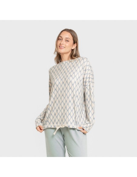 Pijama largo Secret mujer Orlando azul