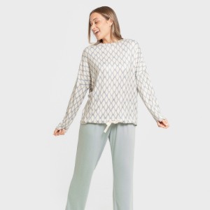 Pijama largo Secret mujer Orlando azul 2
