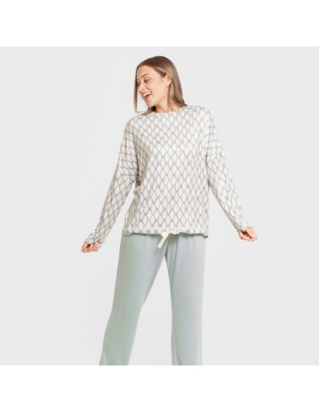 Pijama largo Secret mujer Orlando azul