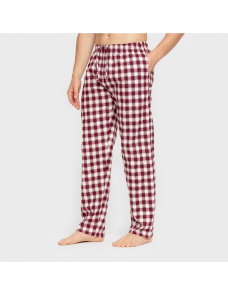 Pijama hombre franela Cuadro Gustavo burdeos
