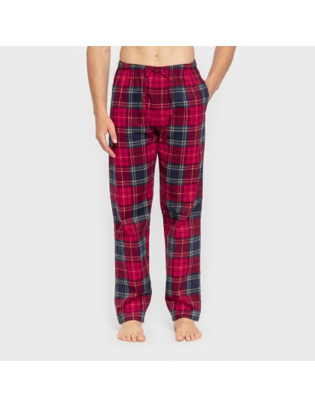 Pijama hombre franela Cuadro Bilbo azul marino
