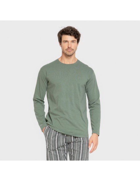 Pijama hombre franela Cronos verde Pijama hombre franela Cronos verde