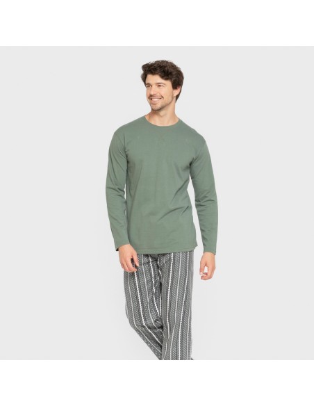 Pijama hombre franela Cronos verde Pijama hombre franela Cronos verde