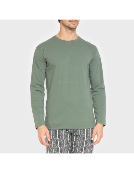Pijama hombre franela Cronos verde Pijama hombre franela Cronos verde