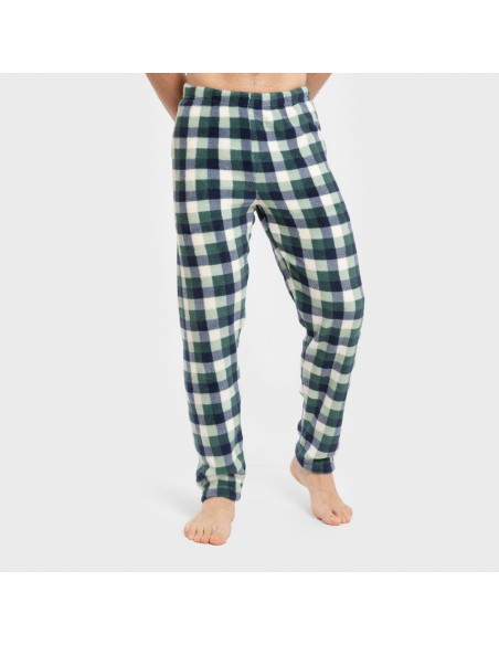 Pijama coral hombre Cuadro Ferni azul marino Pijama coral hombre Cuadro Ferni azul marino