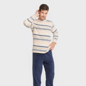 Pijama coral hombre Cor azul 2