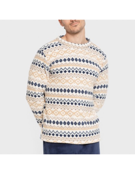 Pijama coral hombre Cor azul