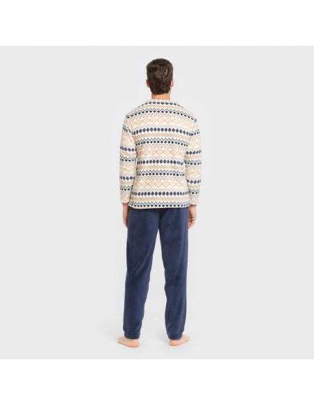 Pijama coral hombre Cor azul