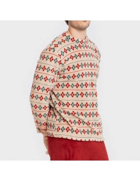 Pijama coral hombre Casimira burdeos