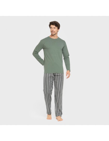 Pijama hombre franela Cronos verde Pijama hombre franela Cronos verde