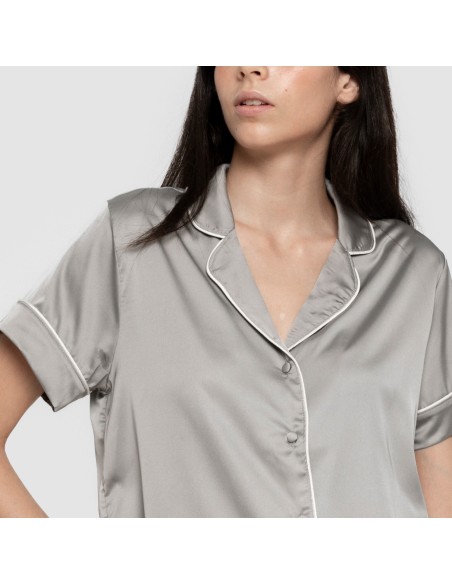 Pijama corto de manga corta satén Friday liso