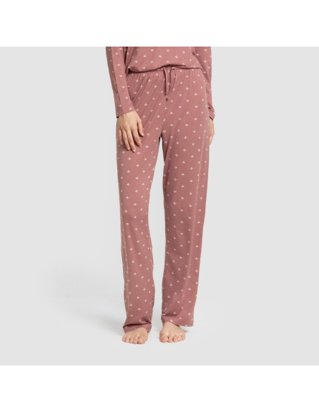 Pijama largo mujer soft Embera malva rosa