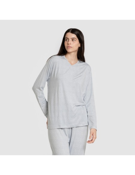 Pijama largo mujer soft Lolenda indigo