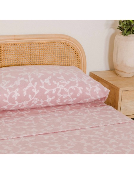 Juego de sábanas pirineo Lacamia rosa