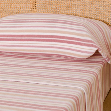 Juego de sábanas pirineo Raya Caléndula malva rosa