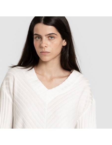 Jersey pico polyamide canalé mujer