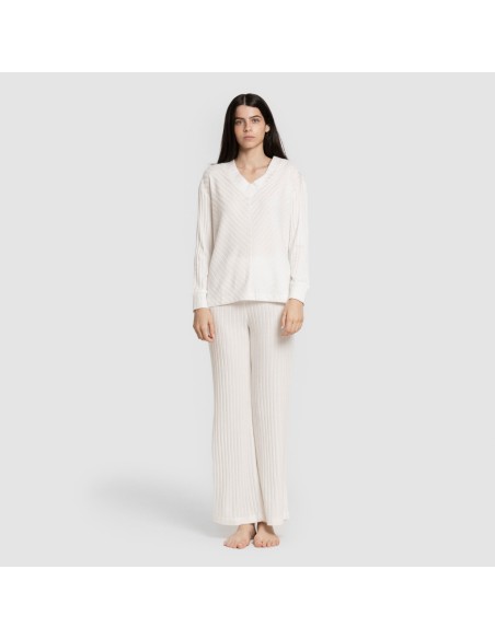 Jersey pico polyamide canalé mujer