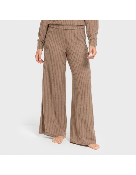 Pantalón largo ancho 4x2 canalé mujer