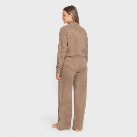 Pantalón largo ancho 4x2 canalé mujer