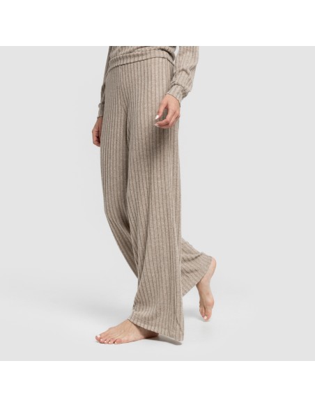 Pantalón largo ancho 4x2 canalé mujer