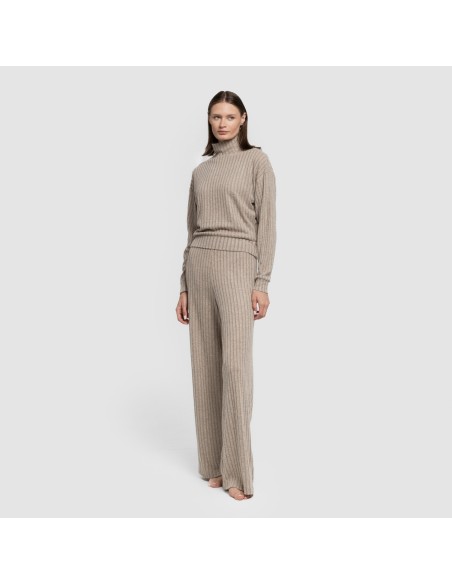 Pantalón largo ancho 4x2 canalé mujer