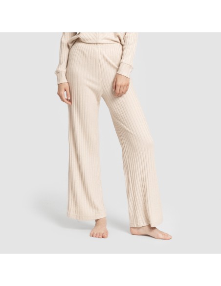 Pantalón largo polyamide canalé mujer