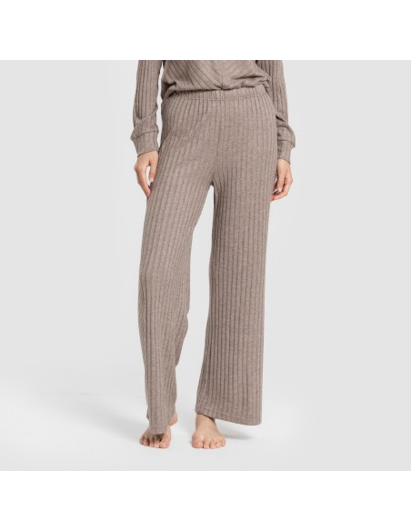 Pantalón largo polyamide canalé mujer