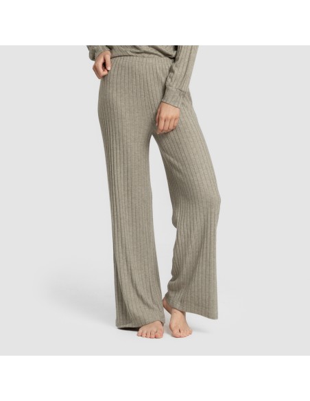 Pantalón largo polyamide canalé mujer