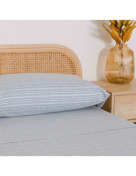 Juego de sábanas franela Etnico indigo