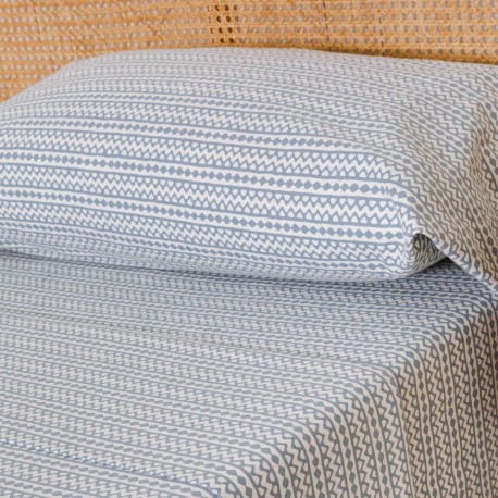 Juego de sábanas franela Etnico indigo