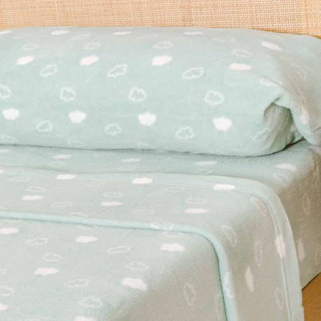 Juego de sábanas coralina Nube new verde tiffany