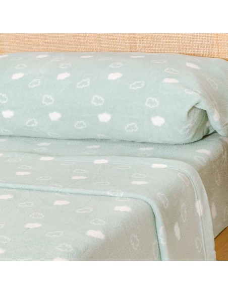 Juego de sábanas coralina Nube new verde tiffany