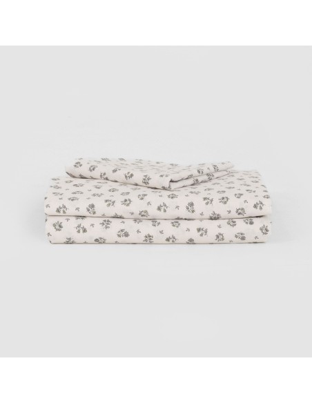 Juego de sábanas algodón Juno verde seco