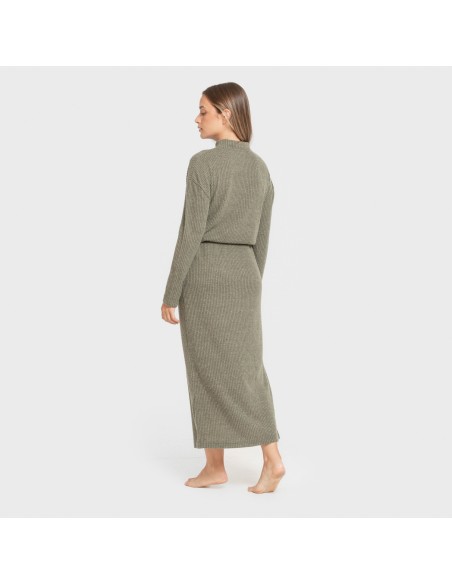 Jersey cuello subido rib canalé mujer