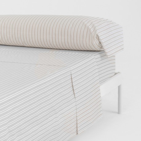 Juego de sábanas algodón Raya Rita verde seco