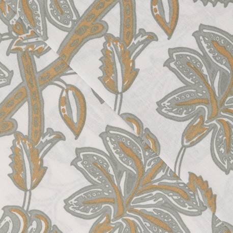 Juego de sábanas algodón Enelia verde seco - ocre