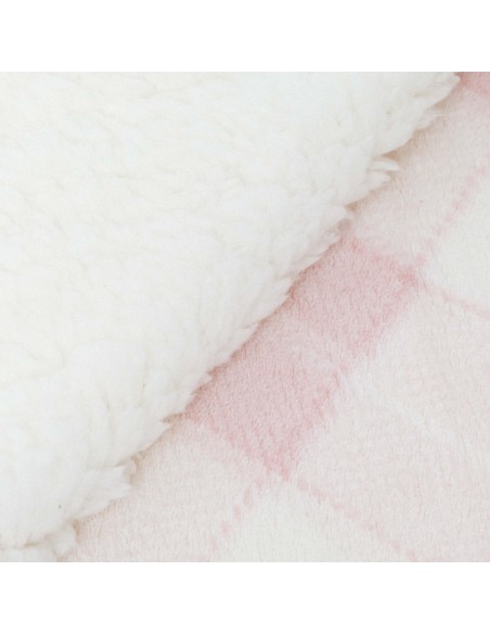 Manta sherpa Cuadro Guima rosa