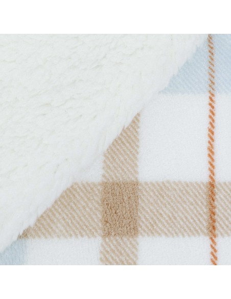 Manta sherpa Cuadro Noric celeste