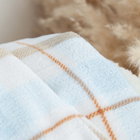 Manta sherpa Cuadro Noric celeste