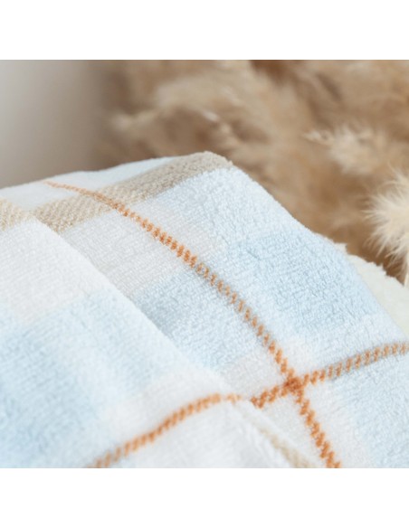 Manta sherpa Cuadro Noric celeste